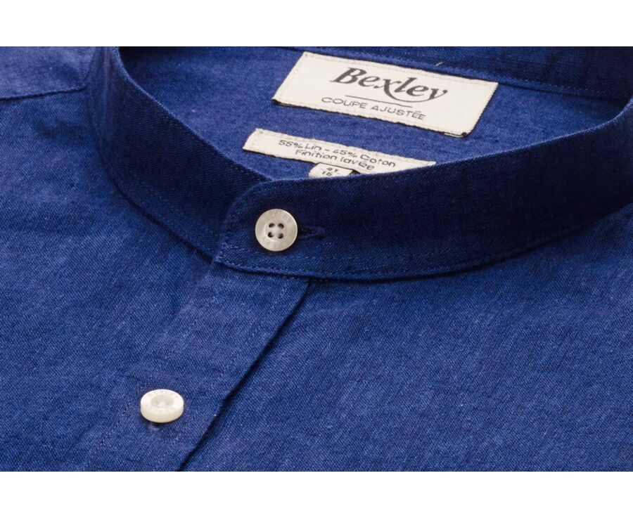 Chemise coton lin Chambray Indigo - ELIBERT