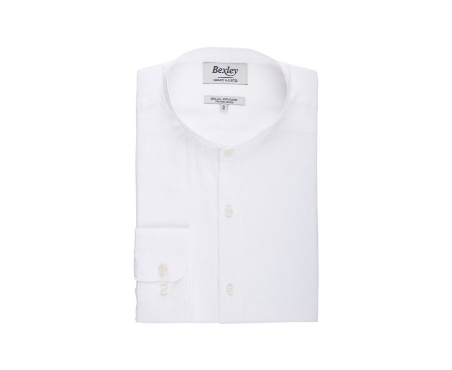 Chemise coton lin Chambray Blanc - ELIBERT