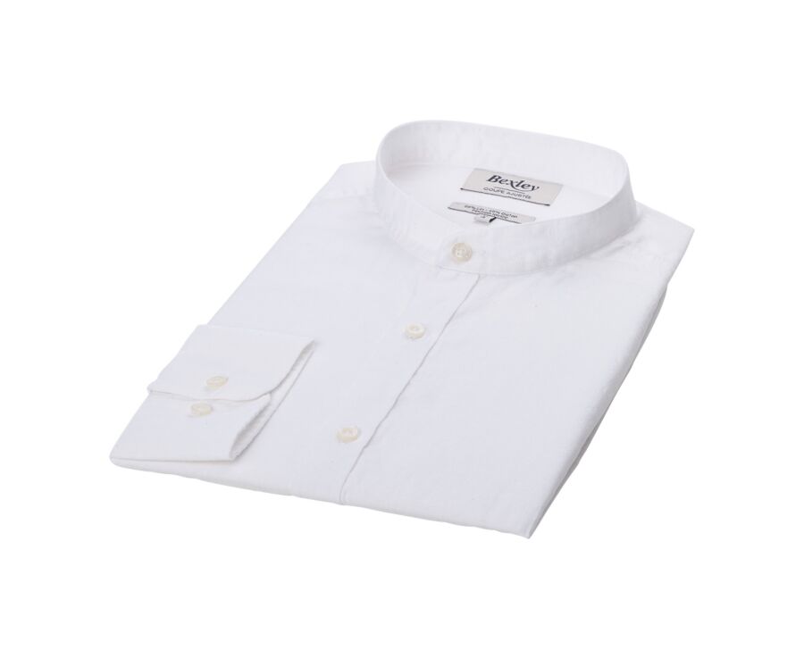 Chemise coton lin Chambray Blanc - ELIBERT