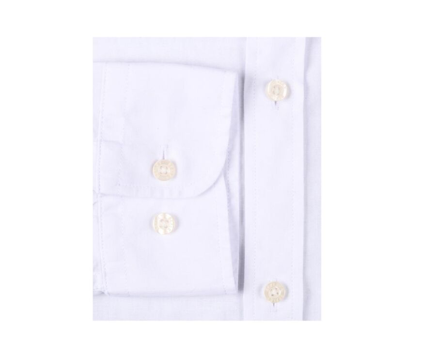 Chemise coton lin blanche unie - SILBERT