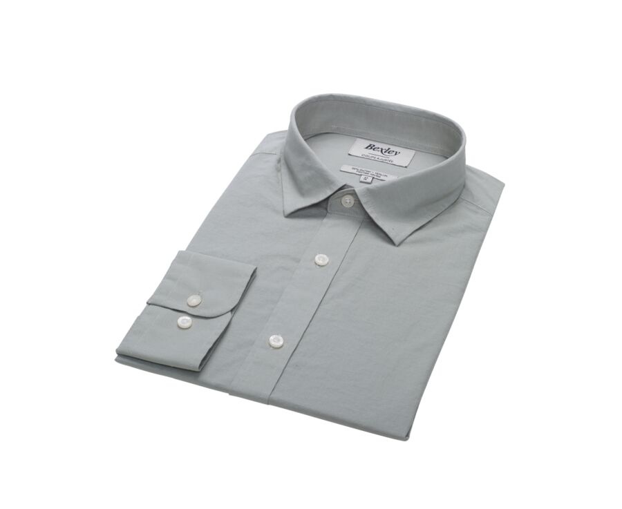 Chemise coton lin vert tilleul unie - SILBERT