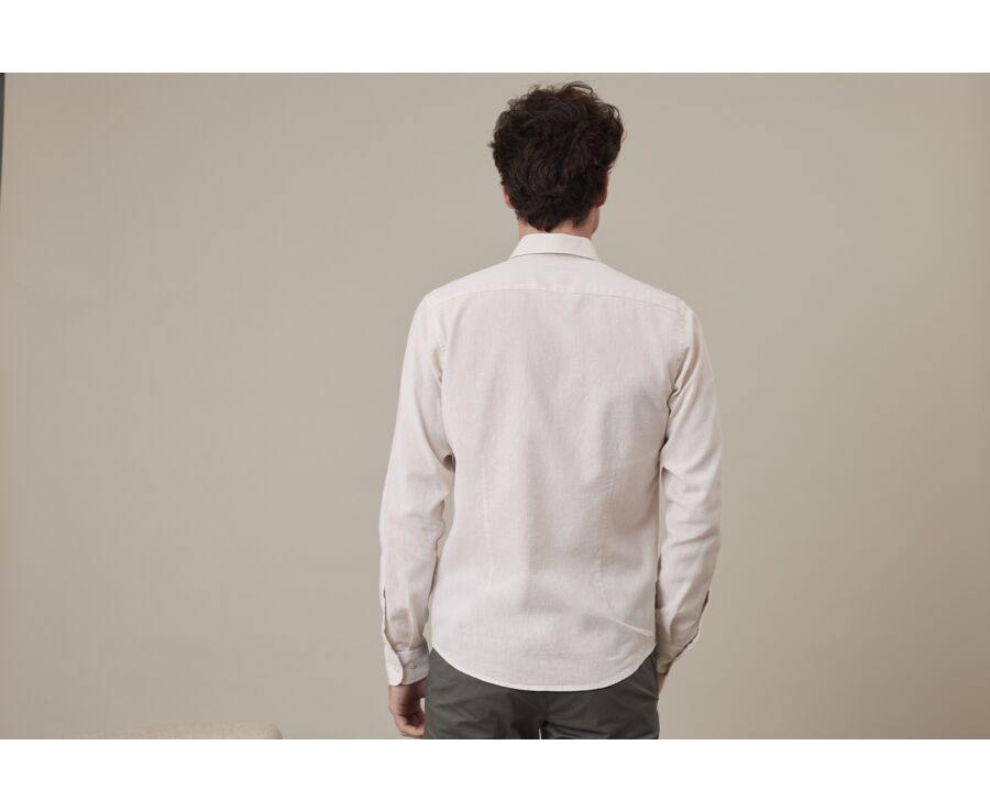 Chemise coton lin Chambray Écru - SILBERT