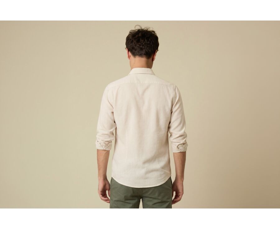 Chemise coton lin Chambray Écru - SILBERT