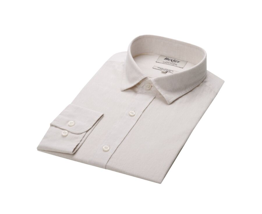 Chemise coton lin Chambray Écru - SILBERT