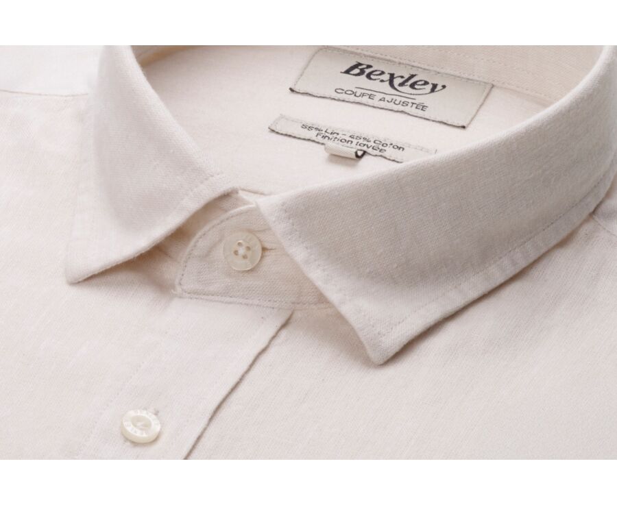 Chemise coton lin Chambray Écru - SILBERT