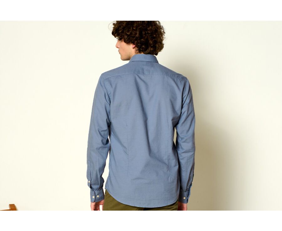 Chemise coton lin Bleu Orage - SILBERT