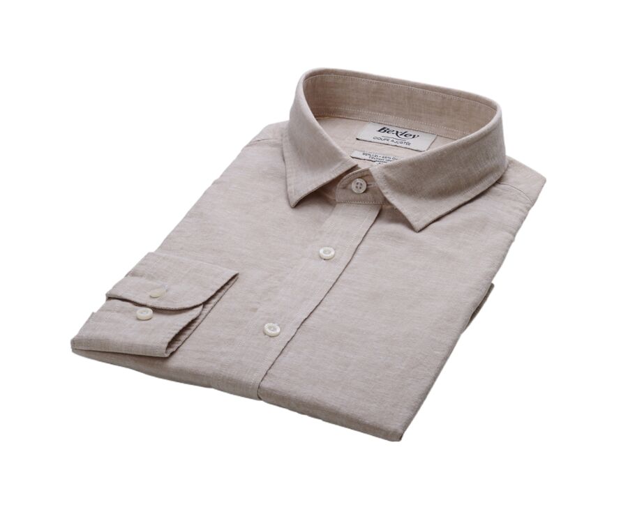 Chemise coton lin Chambray Beige - SILBERT