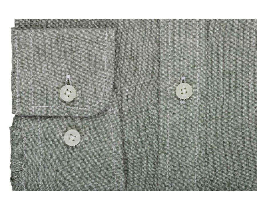 Chemise Homme Chambray Vert Kaki - SILBERT
