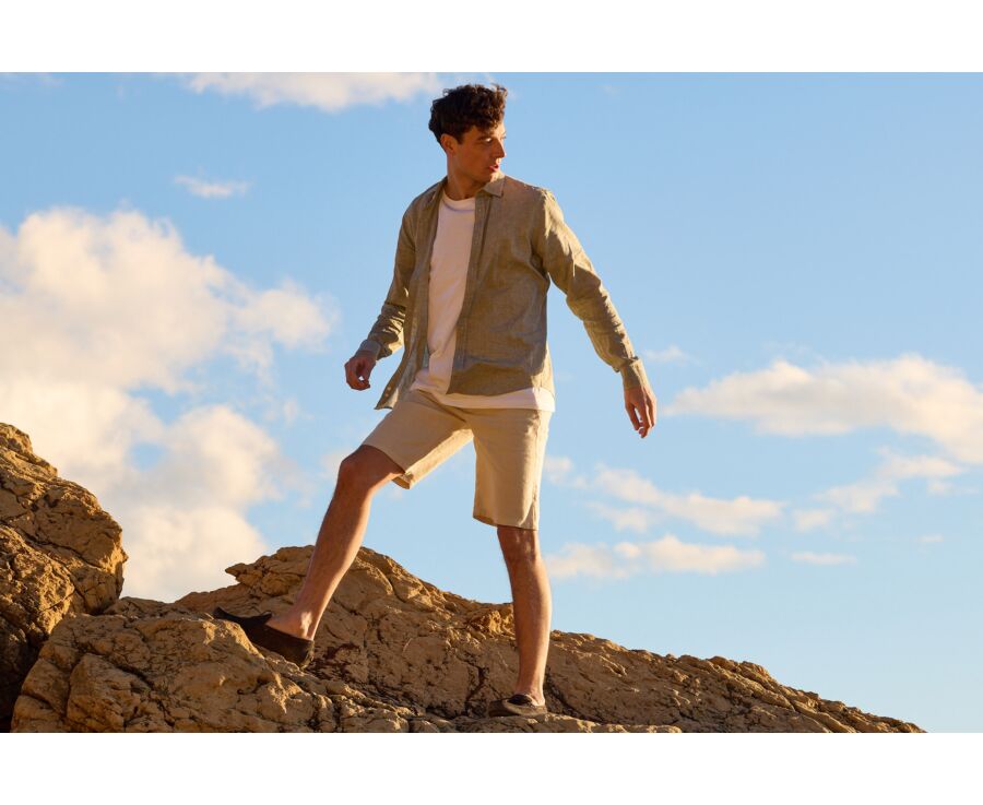 Chemise Homme Chambray Vert Kaki - SILBERT