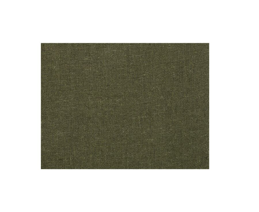 Chemise coton lin Chambray Vert Foret - Col Français - SILBERT