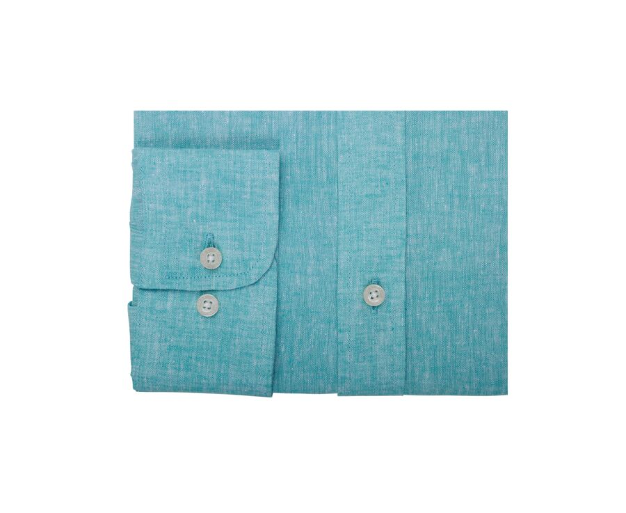 Chemise coton lin Vert Menthe - Col Français - SILBERT