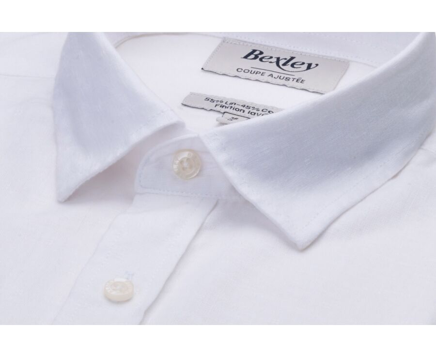 Chemise Homme Chambray Blanc à Motif - SILBERT