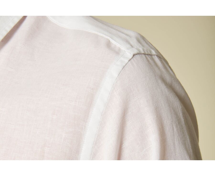 Chemise Homme Chambray Blanc à Motif - SILBERT