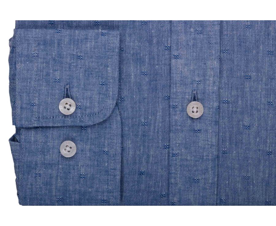 Chemise Homme Chambray Bleu à Motif - SILBERT