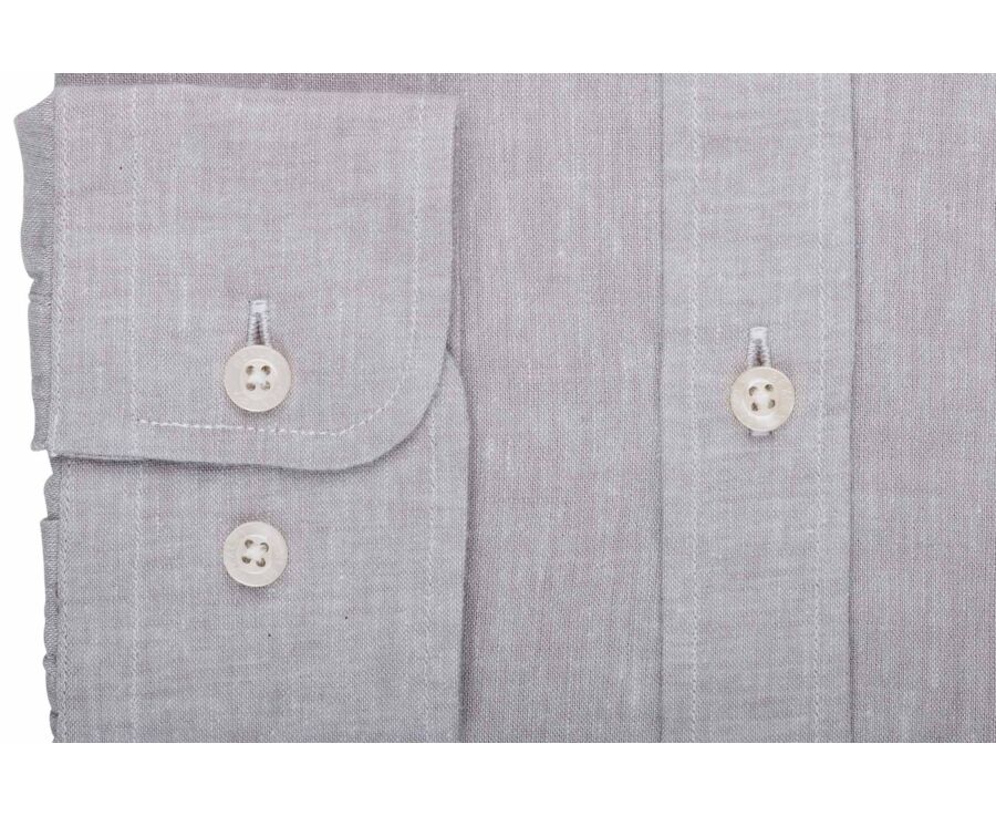 Chemise Homme Chambray Greige Clair - SILBERT