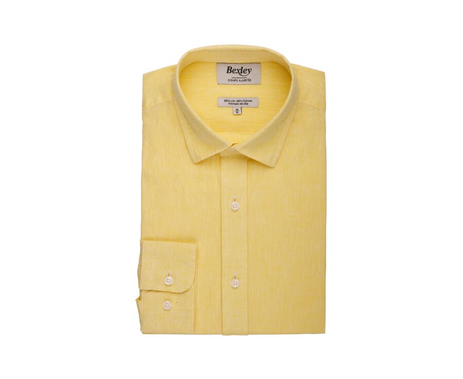 Chemise Homme Chambray Jaune Pale - SILBERT