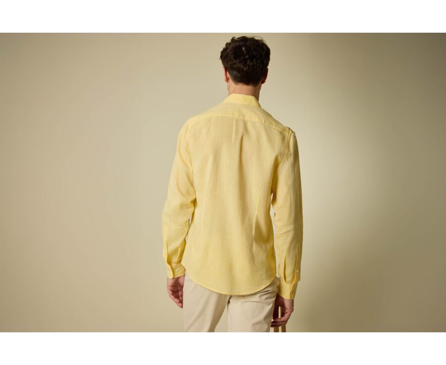Chemise Homme Chambray Jaune Pale - SILBERT