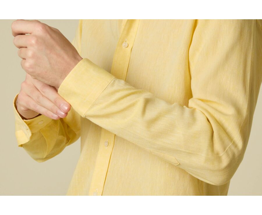 Chemise Homme Chambray Jaune Pale - SILBERT