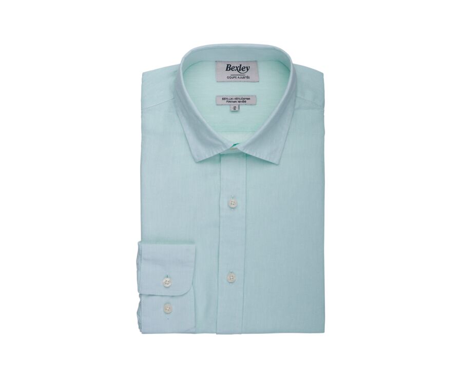 Chemise Homme Chambray Vert Pâle - SILBERT