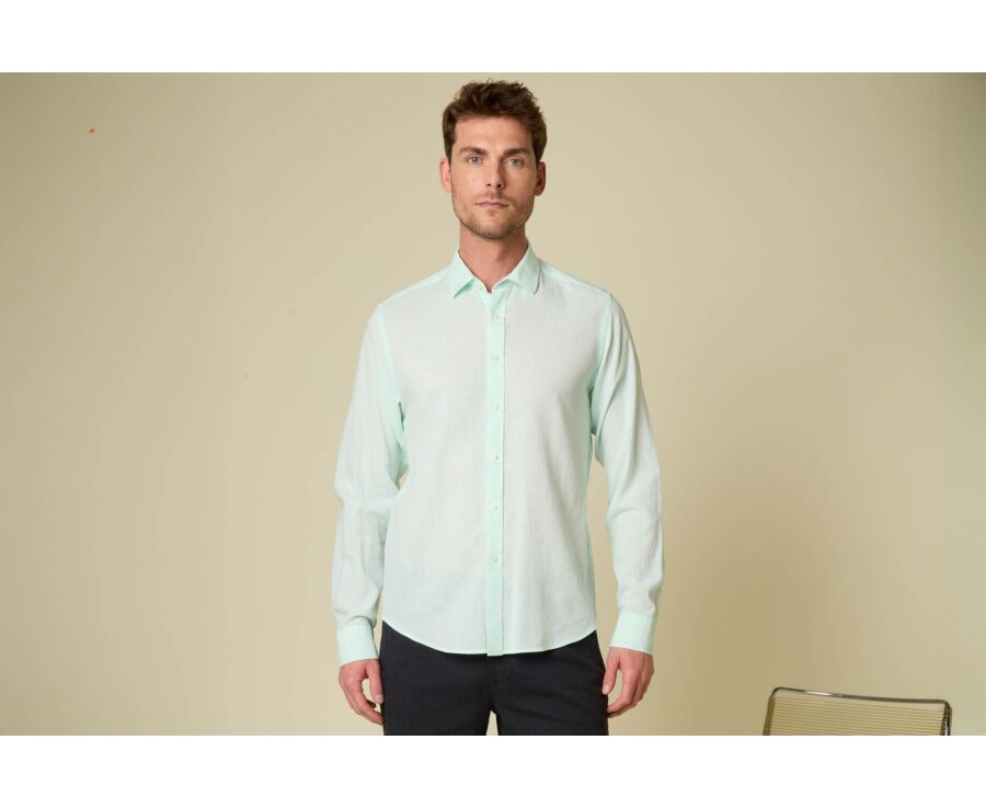 Chemise Homme Chambray Vert Pâle - SILBERT