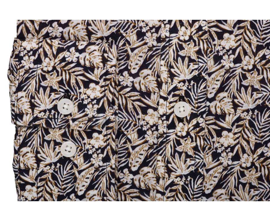 Chemise Homme Chambray Navy et Camel - SILBERT