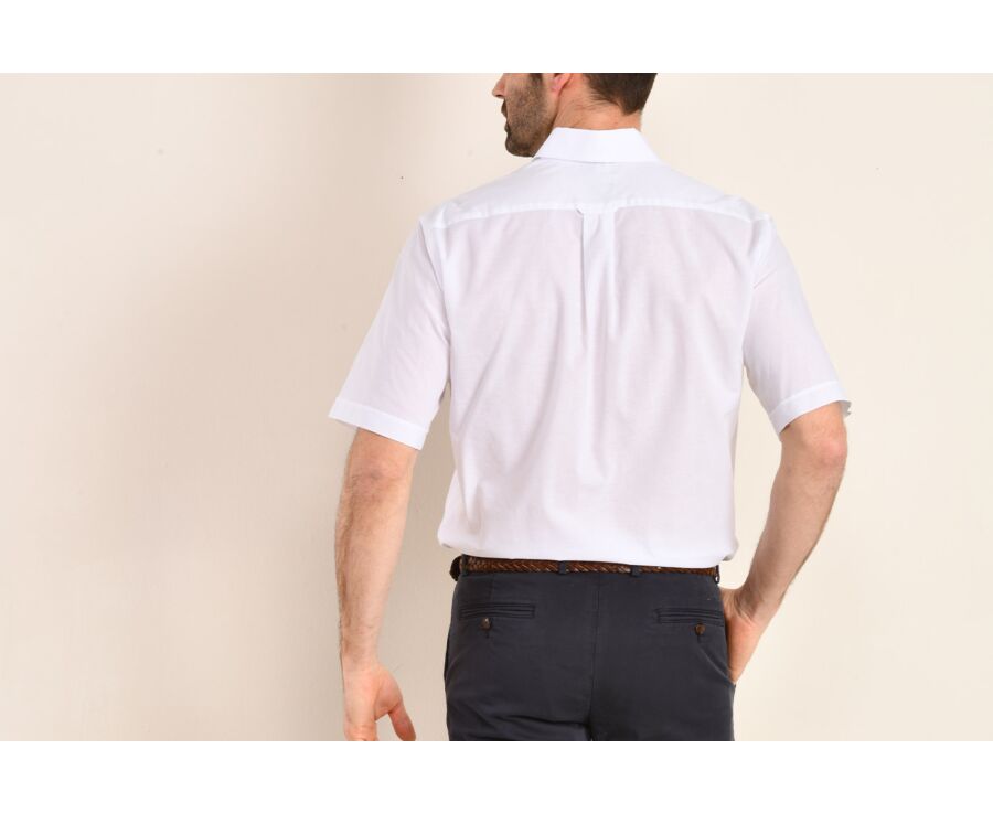 Chemise coton et lin blanche - Poche poitrine - COLTEN MC