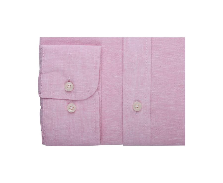 Chemise coton et lin Chambray Rose - Poche poitrine - COLTEN MC