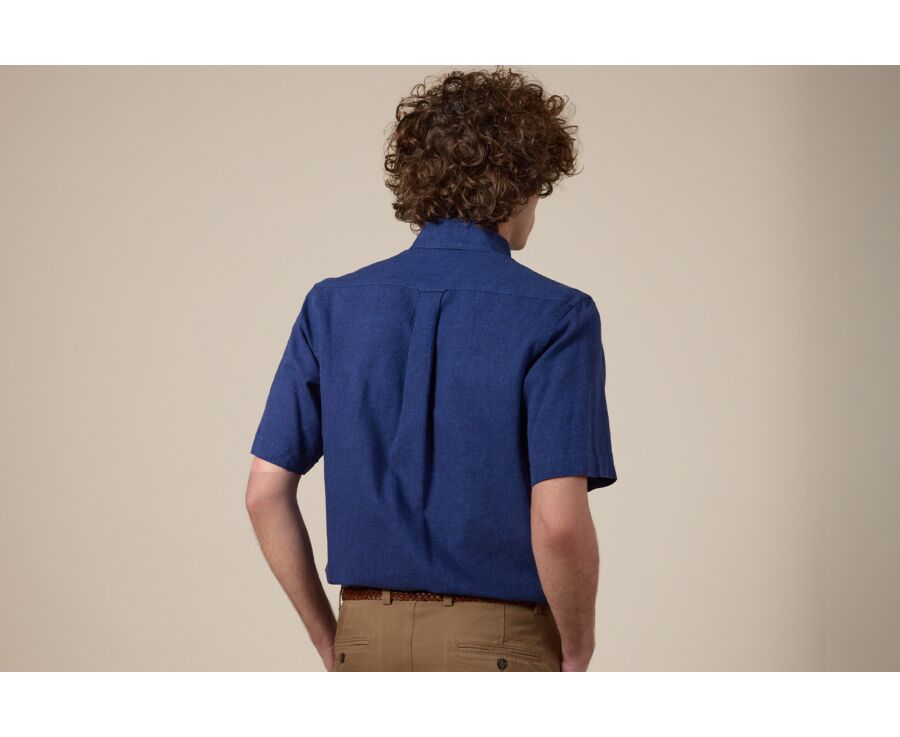 Chemise coton/lin  Indigo - Coupe confort - COLTEN MC