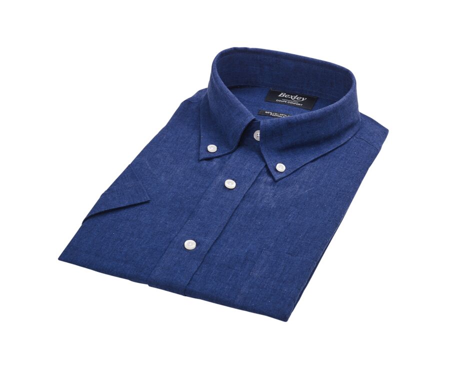 Chemise coton/lin  Indigo - Coupe confort - COLTEN MC