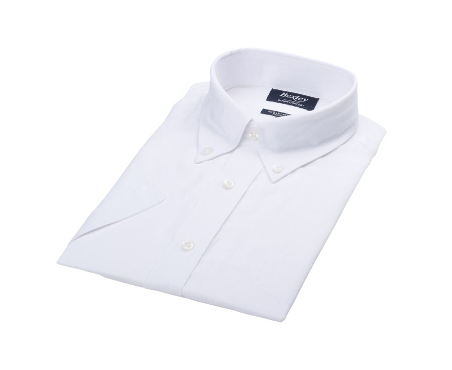 Chemise coton/lin Blanc - Coupe confort - COLTEN MC