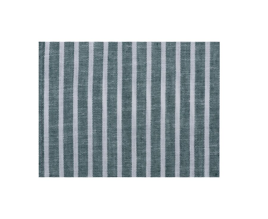 Chemise à rayures coton/lin Vert et Blanc - Coupe confort - COLTEN MC