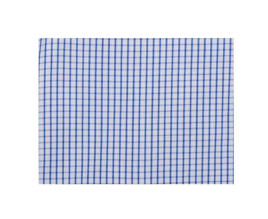 Chemise coton blanche à petits carreaux bleu océan - TIM MC