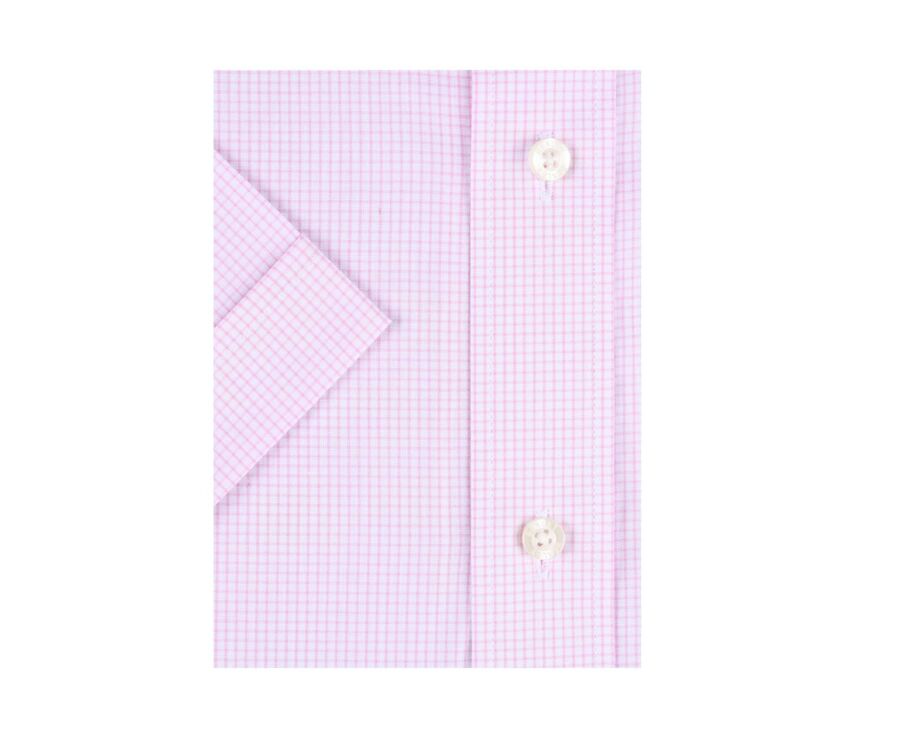 Chemise coton blanche à petits carreaux roses - TIM MC