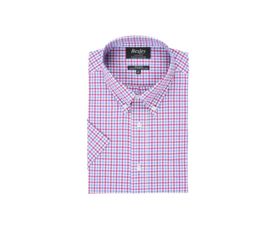 Chemise coton Rose bleu et blanc Poche poitrine Cullen Mc Bexley
