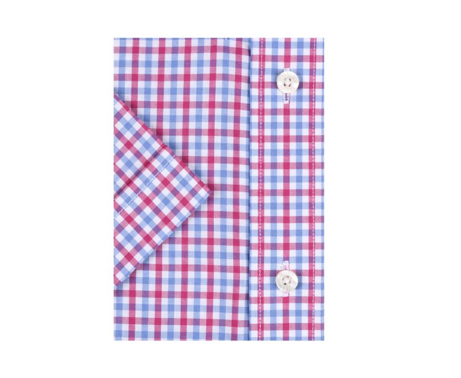 Chemise coton Rose bleu et blanc - Poche poitrine - CULLEN MC