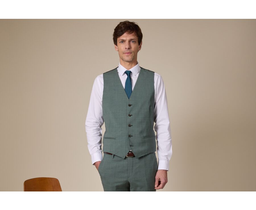 Gilet de costume homme Lazare Vert Tilleul - LAZARE