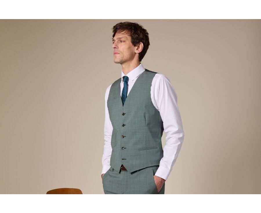 Gilet de costume homme Lazare Vert Tilleul - LAZARE