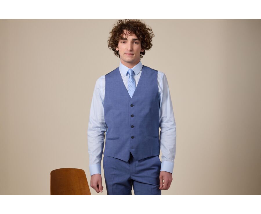 Gilet de costume Bleu Clair Chiné II - LAZARE