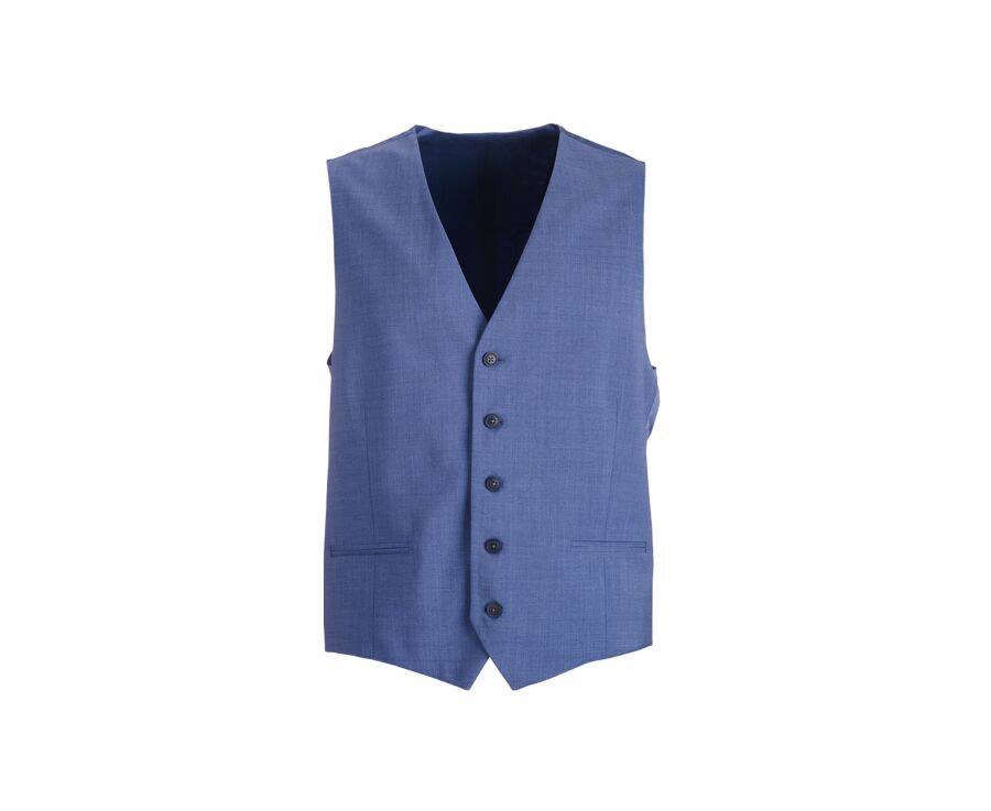 Gilet de costume Bleu Moyen Chiné - LAZARE