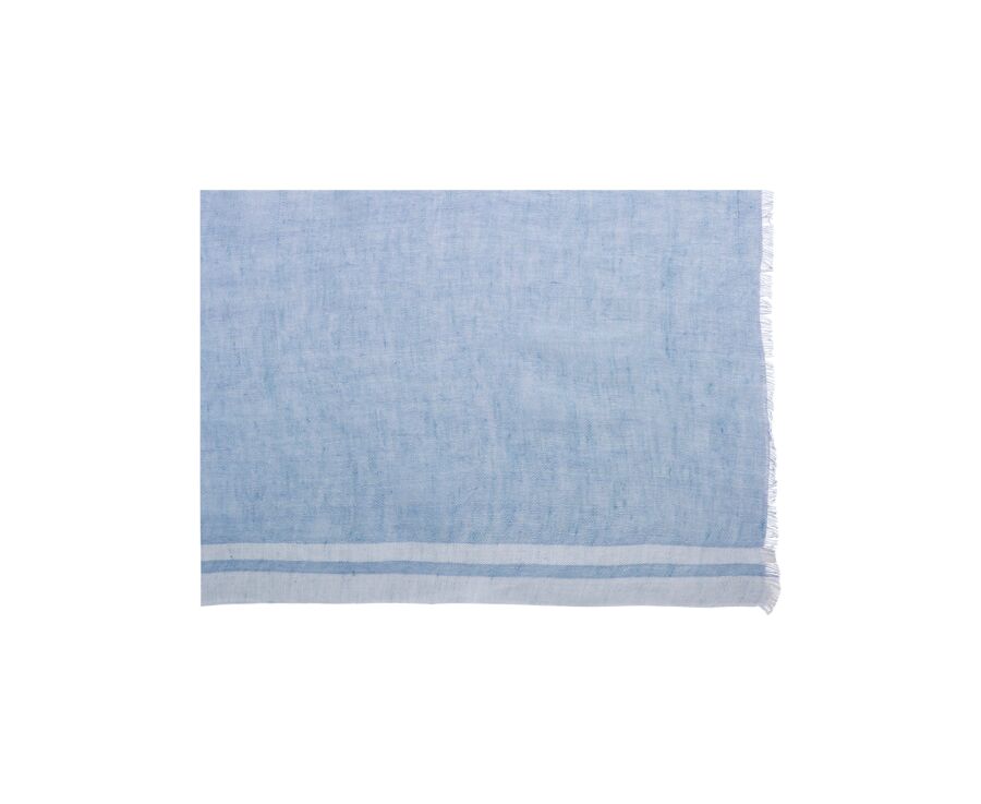 Chèche Lin coton chambray Bleu Ciel