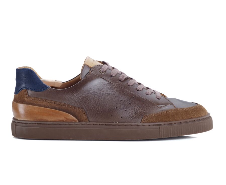 Sneakers homme Cuir Taupe patiné - BELOKA