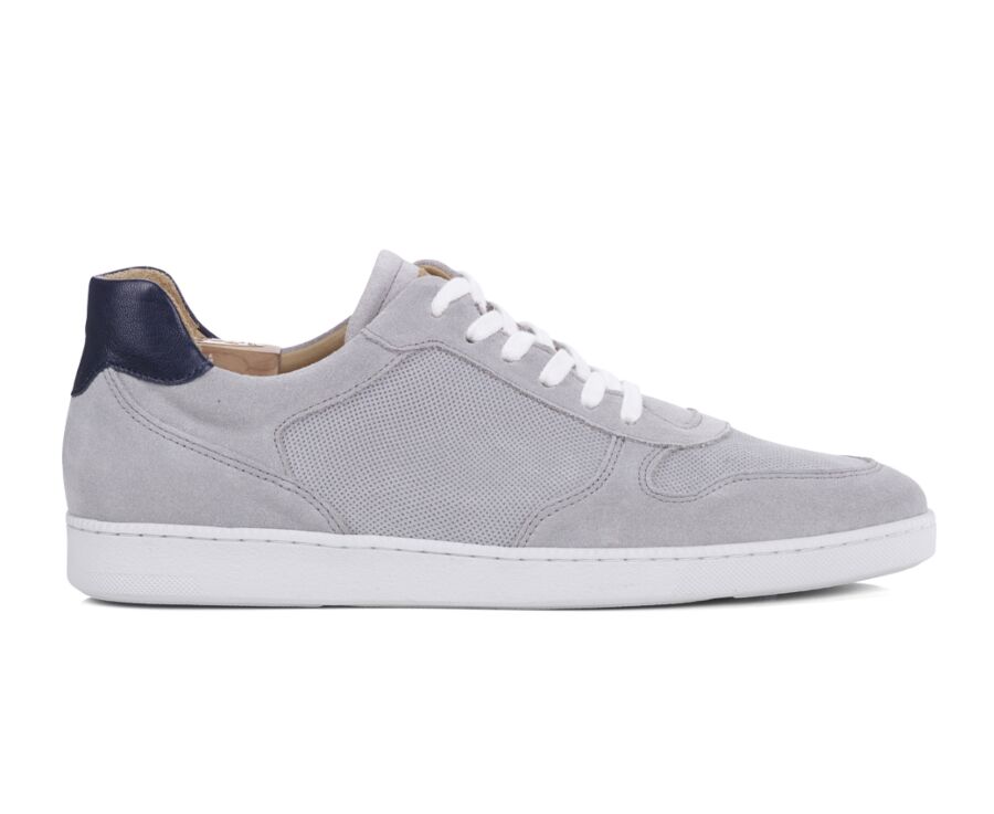 Sneakers homme cuir Velours Gris Clair - BORONIA