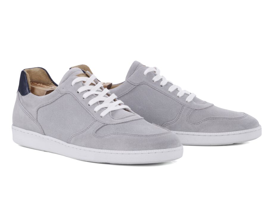 Sneakers homme cuir Velours Gris Clair - BORONIA