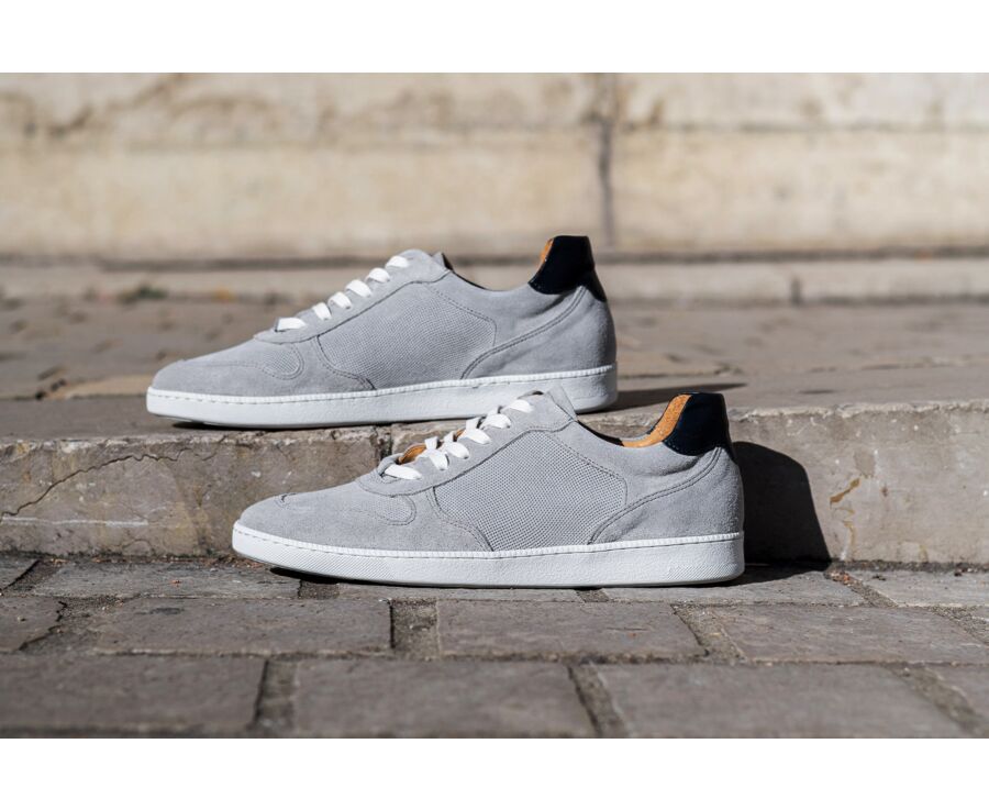 Sneakers homme cuir Velours Gris Clair - BORONIA
