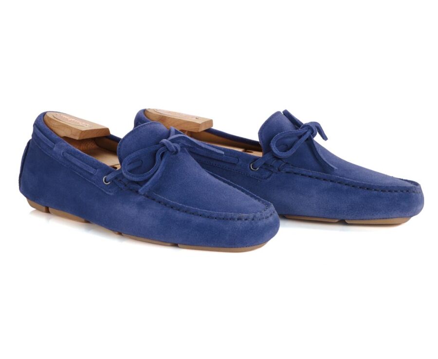 Mocassin été homme cuir Velours Bleu Océan - DELTONA