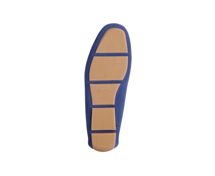 Mocassin été homme cuir Velours Bleu Océan - DELTONA