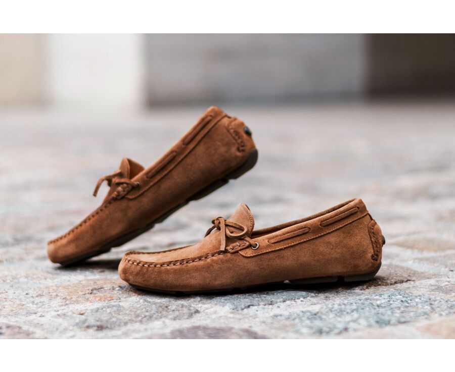 Mocassin été homme cuir Velours Chamois - DELTONA