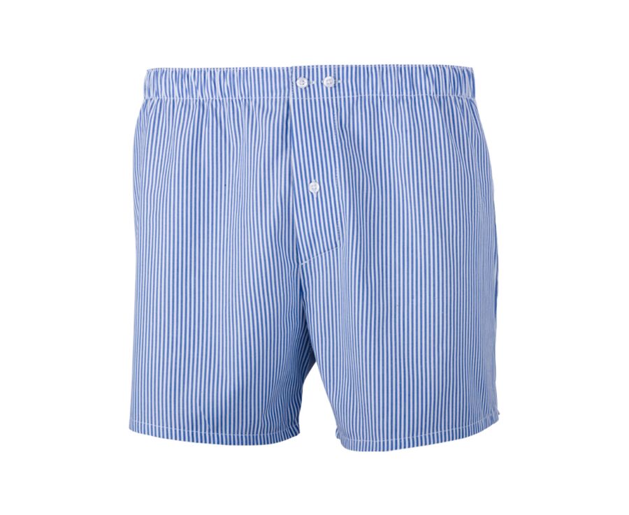 Boîte de 2 caleçons homme Uni Bleu/ Rayé Bleu océan et blanc - ELON