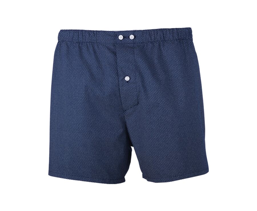 Boîte de 2 caleçons homme Uni Blanc et imprimé navy et beige - ELON