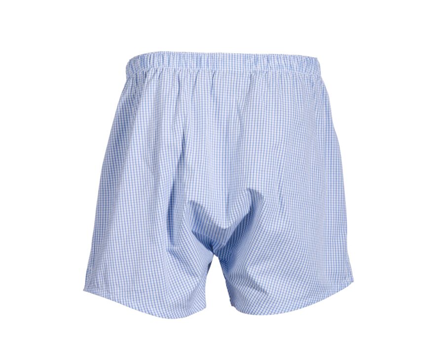 Boîte de 2 caleçons homme Bleu ciel rayé blanc / Blanc carreaux bleu - ELON
